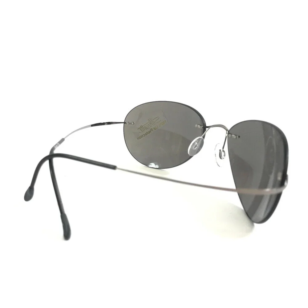 Silhouette Sunglasses M8568 /68 6078 Gray Rimless Frames with Mirror Gray Lenses
